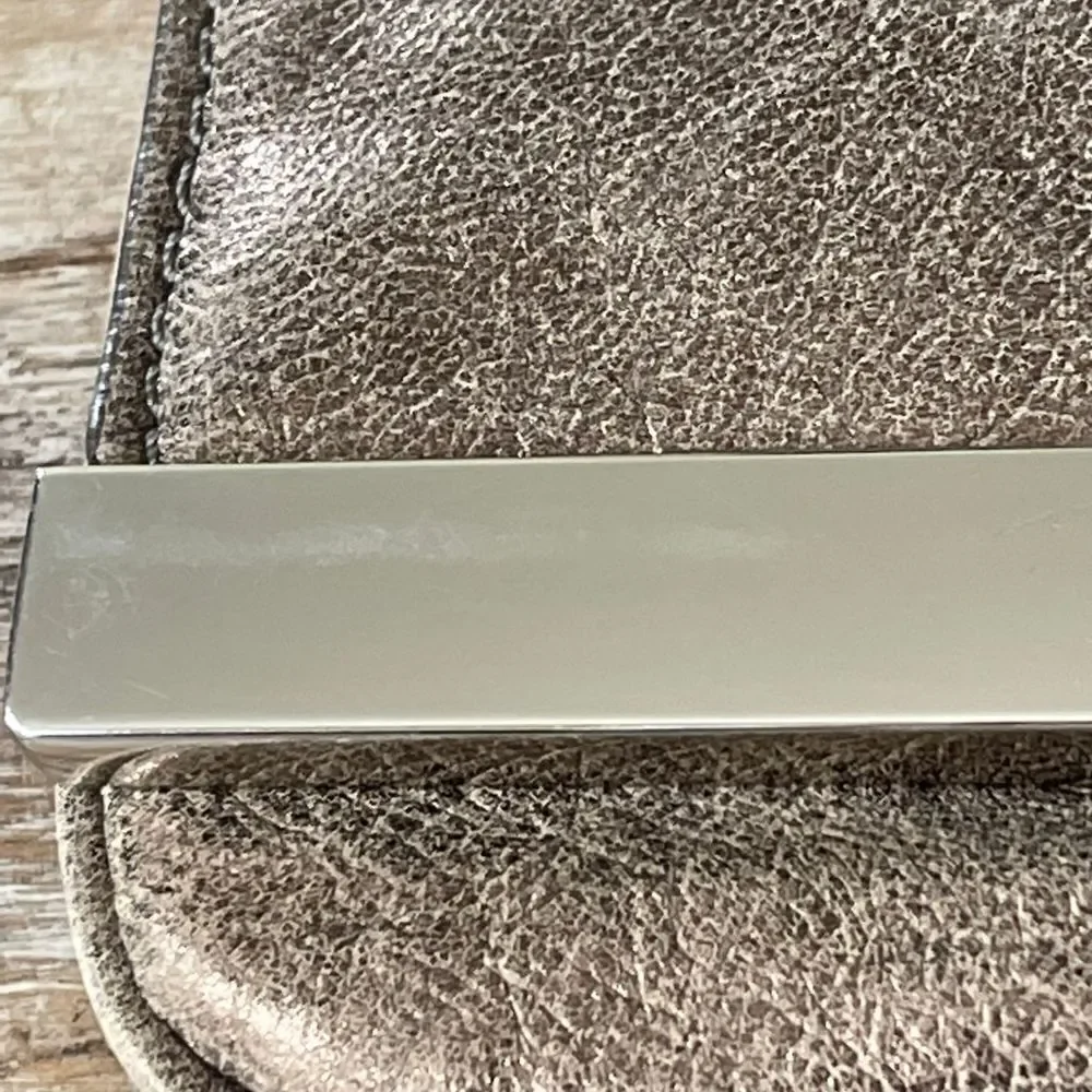 Michael Kors silver pewter gray chain bag clutch